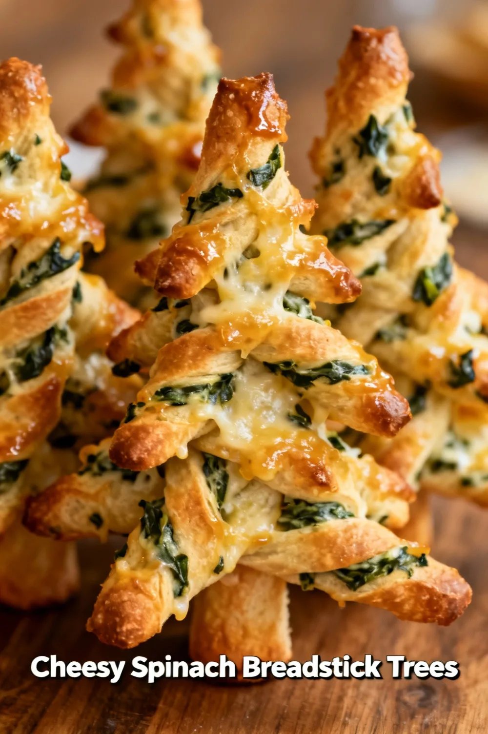 Cheesy Spinach Breadstick Trees