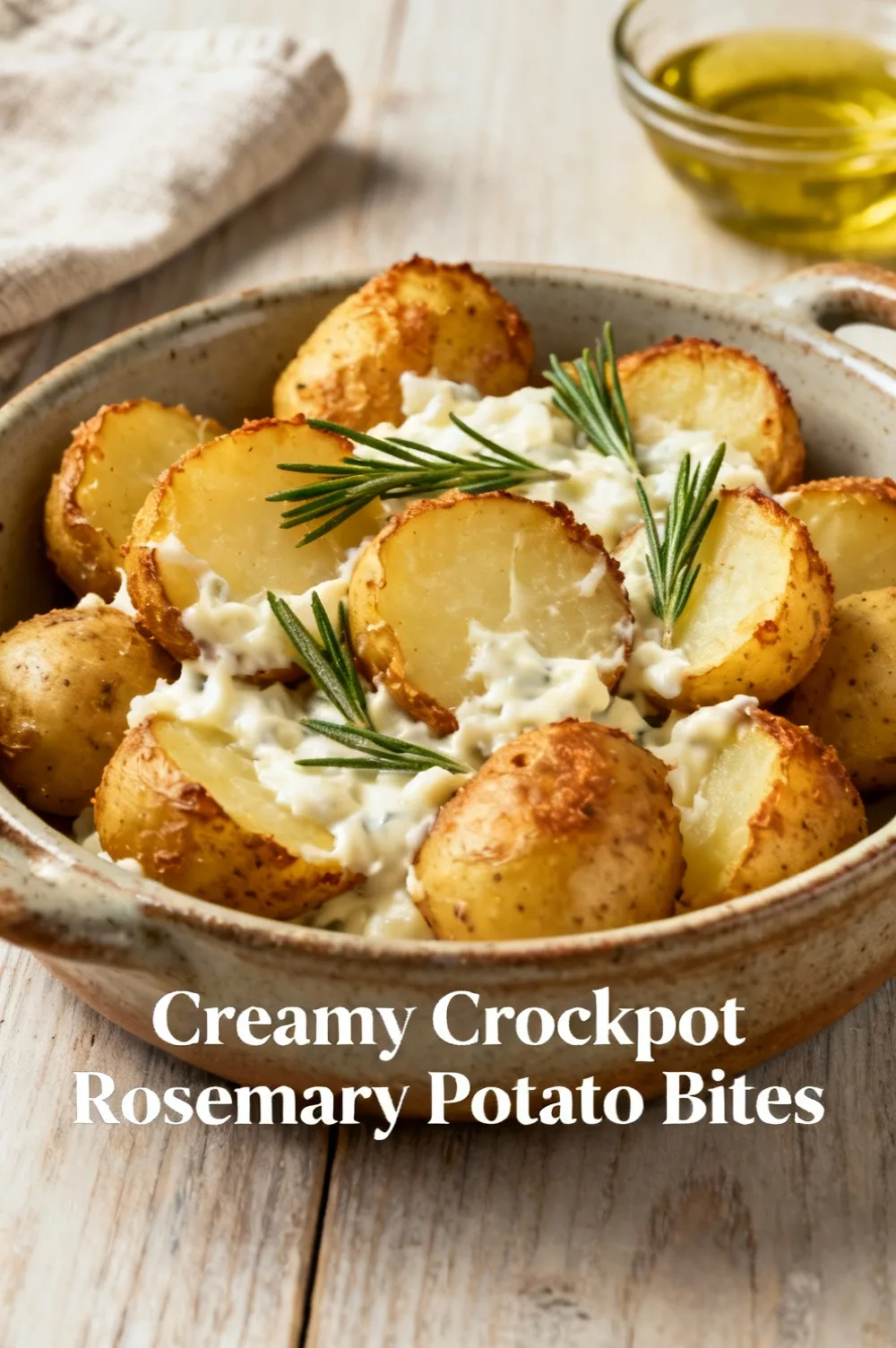 Creamy Crockpot Rosemary Potato Bites