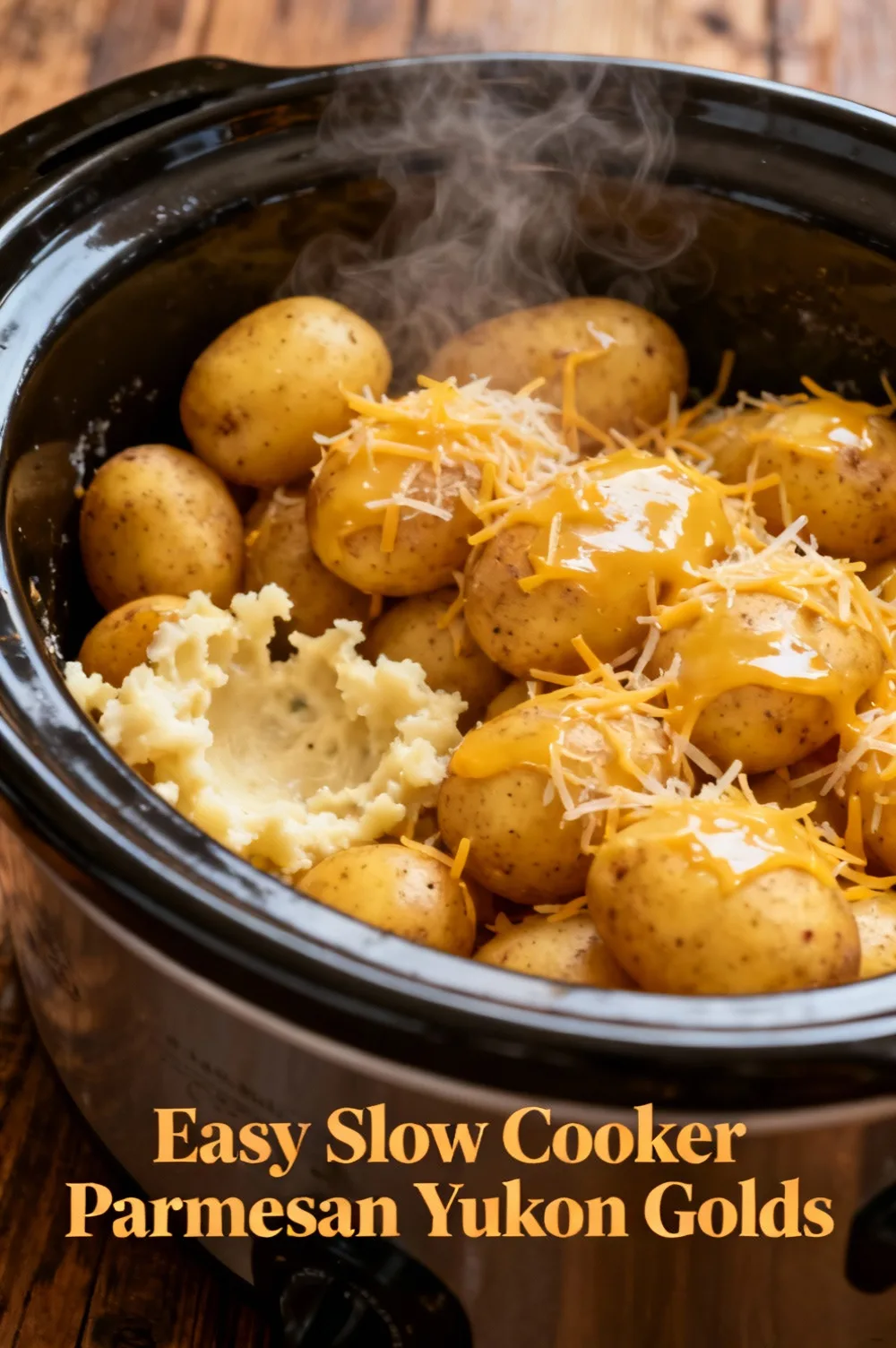 Easy Slow Cooker Parmesan Yukon Golds