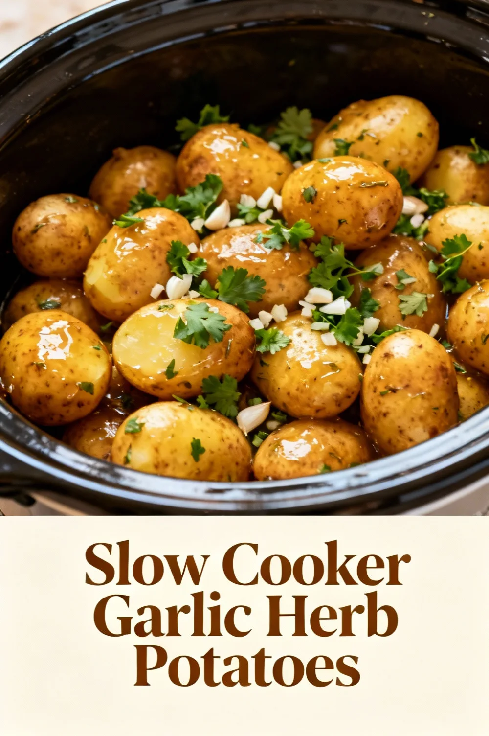 Slow Cooker Garlic Herb Potatoes