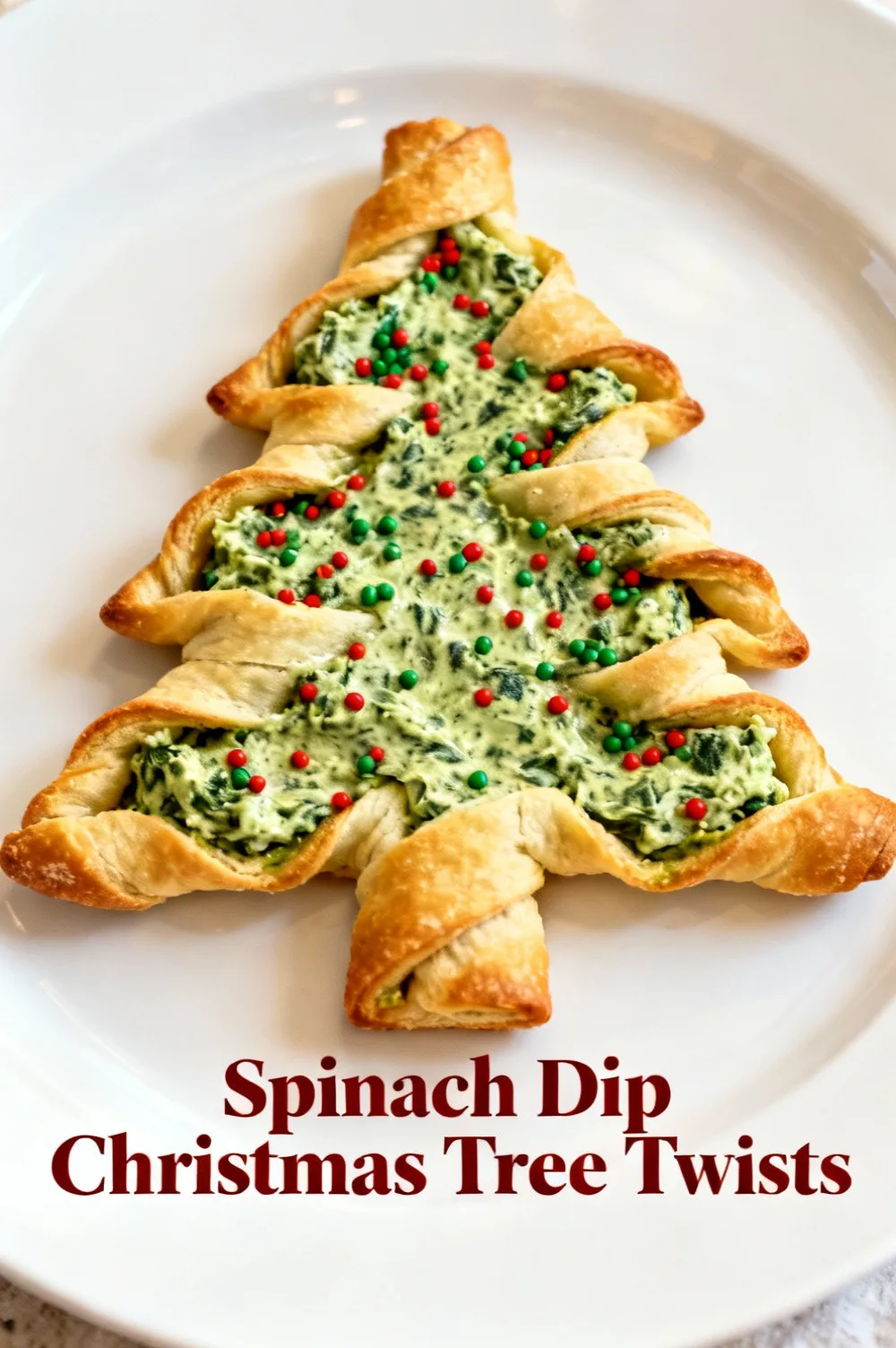Spinach Dip Christmas Tree Twists