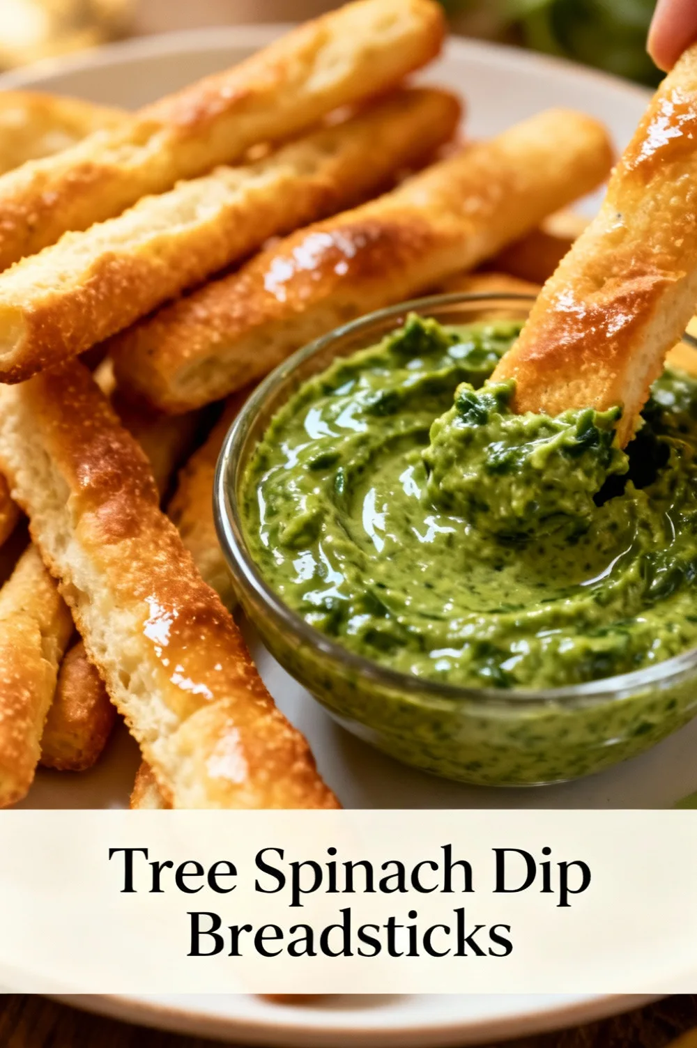 Tree Spinach Dip Breadsticks