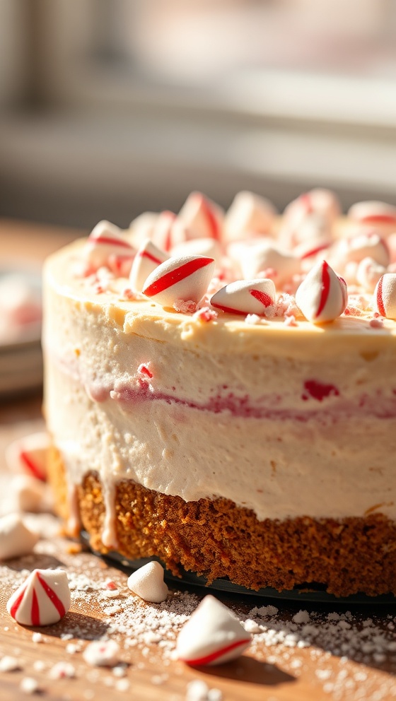 Candy Cane Crunch Cheesecake