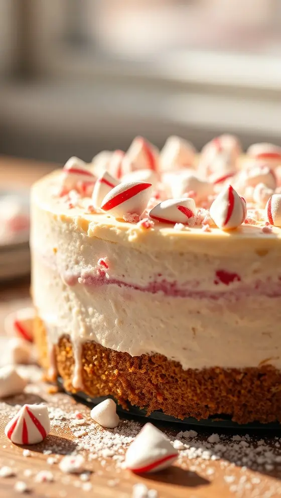 Candy Cane Crunch Cheesecake