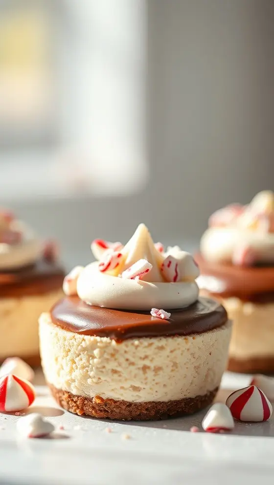 Hot Cocoa Peppermint Cheesecake Bites
