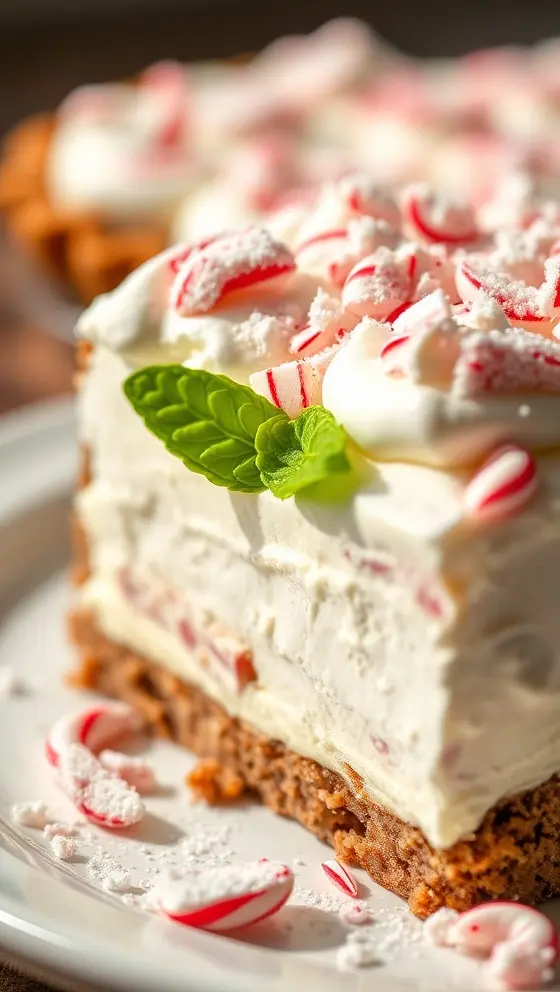 Minty Candy Cane Cream Pie