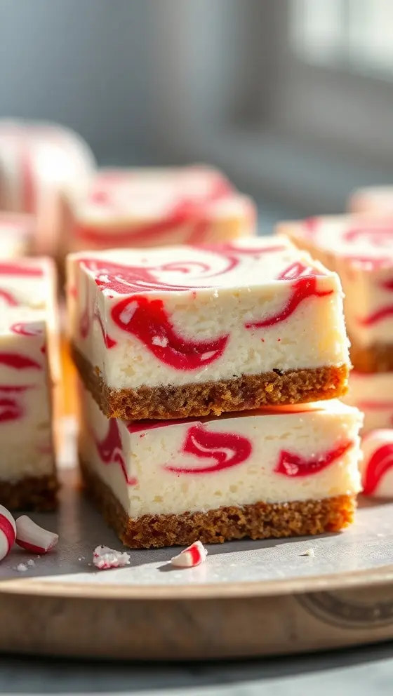 Peppermint Swirl Cheesecake Bars