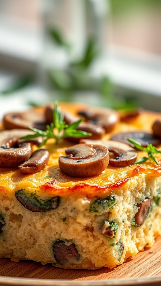 Savory Bread Pudding with Mushrooms & Herbs