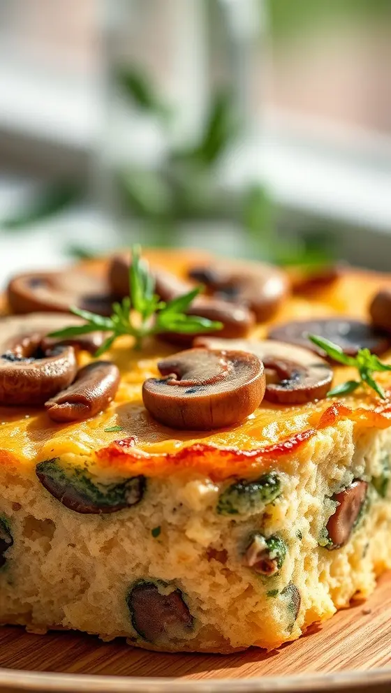 Savory Bread Pudding with Mushrooms & Herbs
