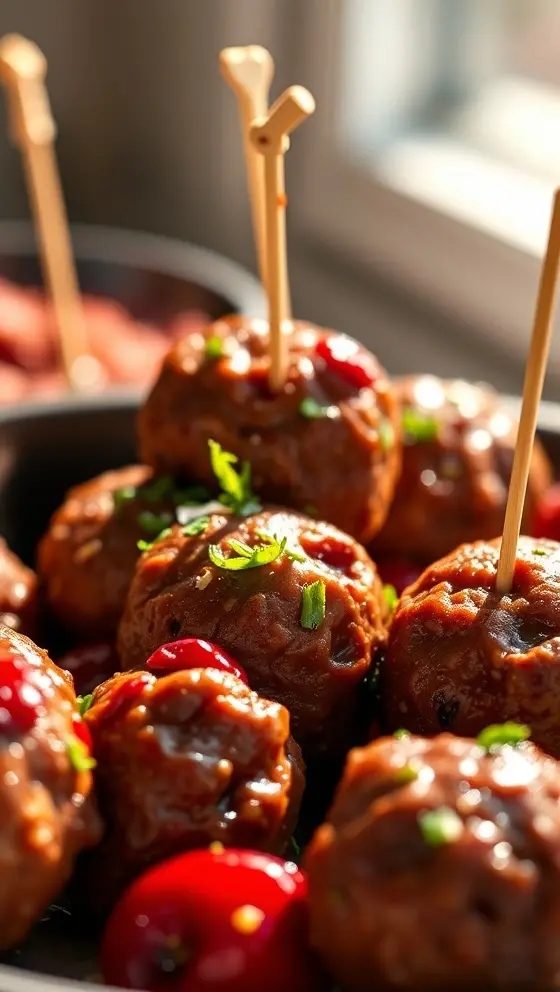Spiced Cranberry Party Meatballs