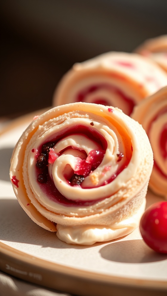 Sweet Cranberry Cream Pinwheels