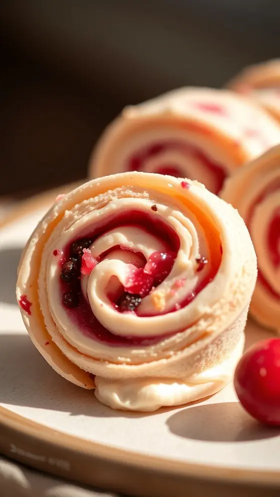 Sweet Cranberry Cream Pinwheels