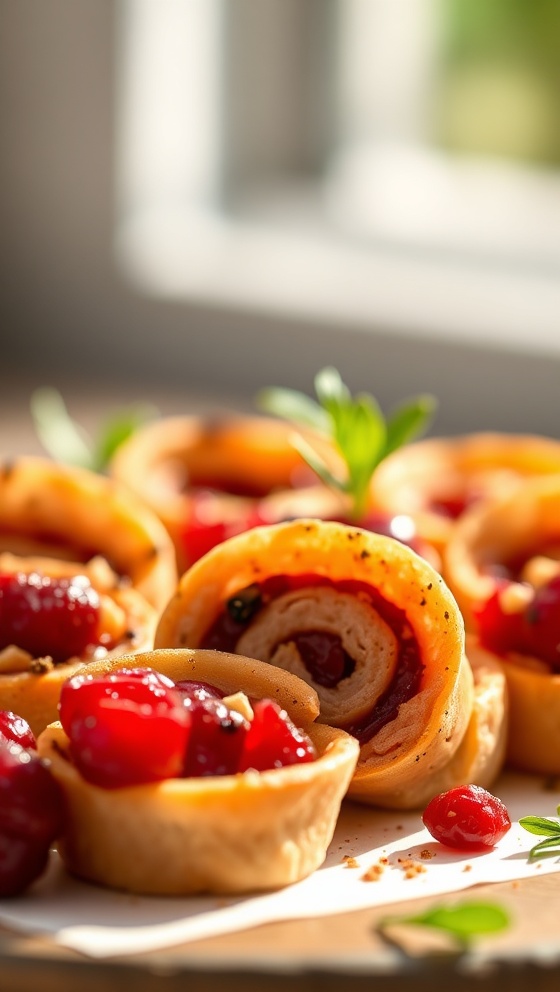 Turkey Cranberry Spiral Bites