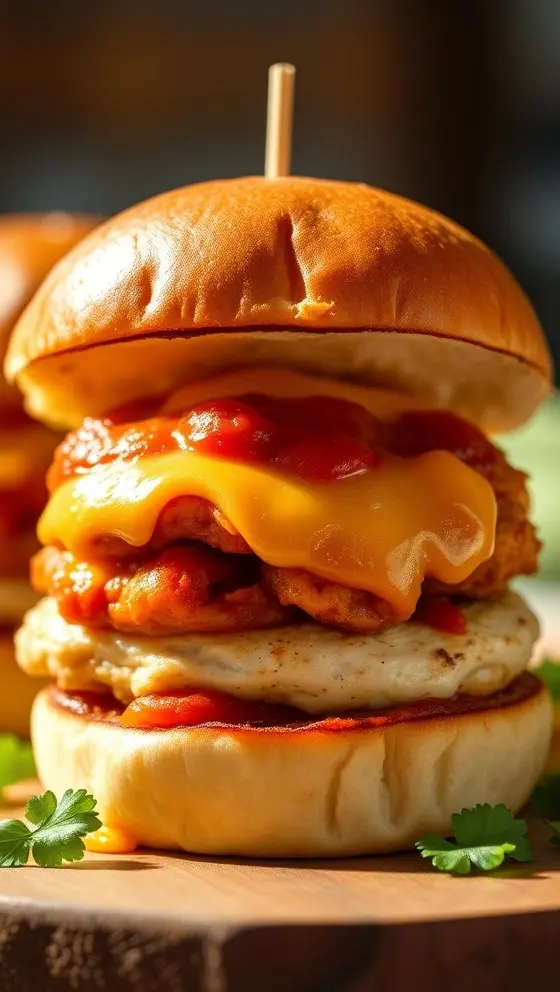 Cheesy Chicken Marinara Sliders