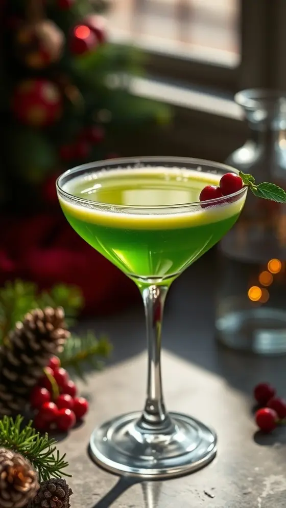 Grinchy Green Holiday Martini