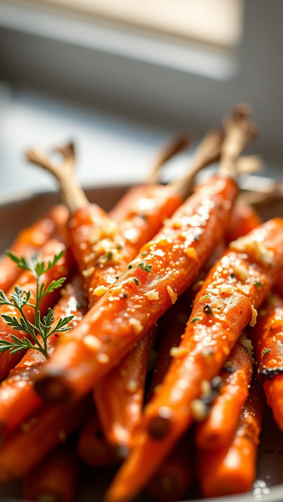 Honey Garlic Butter Roasted Carrots
