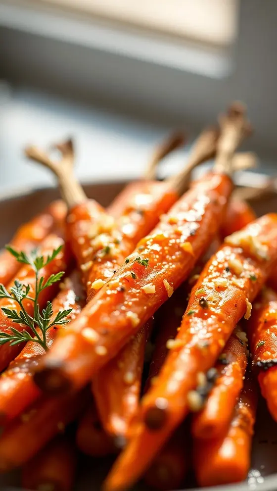 Honey Garlic Butter Roasted Carrots