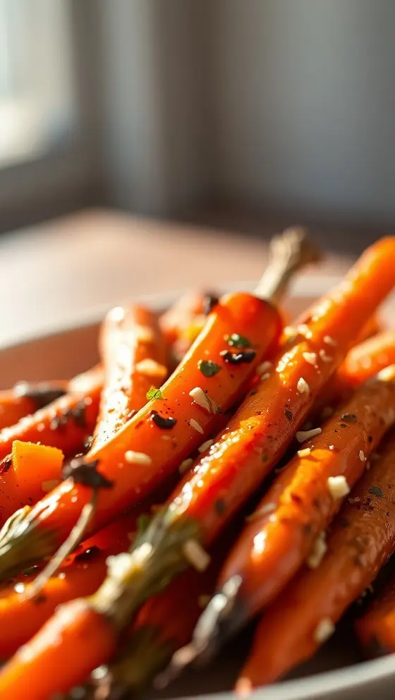 Maple Garlic Roasted Carrots