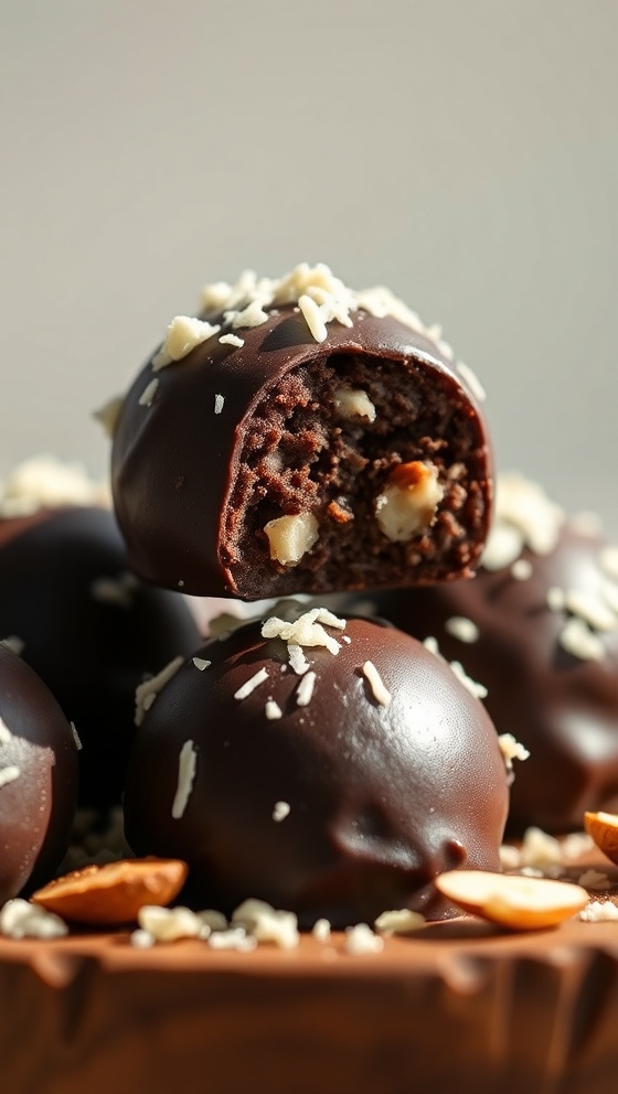 Almond Coconut Dark Chocolate Truffles Dessert Ideas