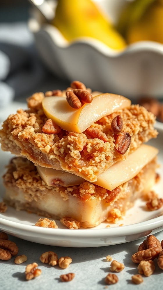 Cinnamon Pear Walnut Crumble Easy Dessert
