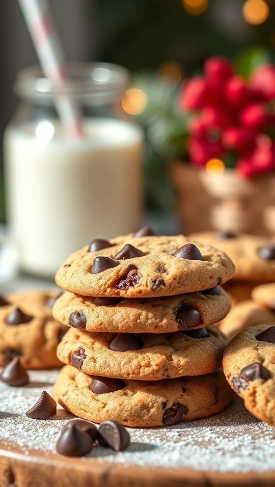 Festive Holiday Chocolate Chip Cookies Recipe Easy Xmas Treat