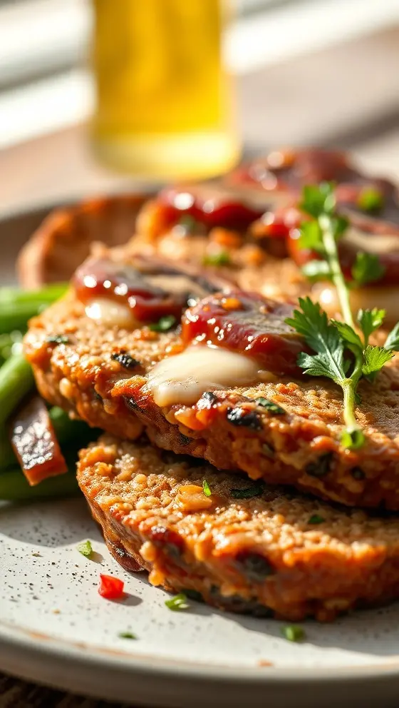 Mushroom Swiss Cheese Meatloaf Easy Dinner Recipe