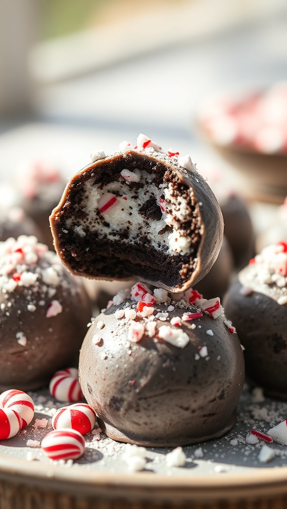 No Bake Peppermint Oreo Truffles Easy Holiday Dessert