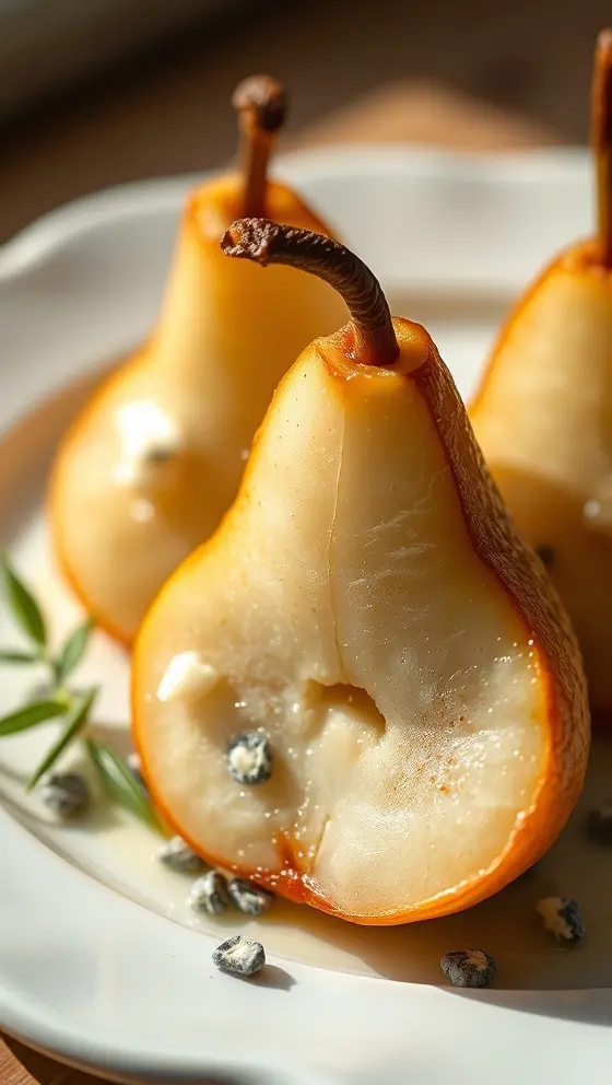 Baked Pears with Blue Cheese Easy Gourmet Dessert
