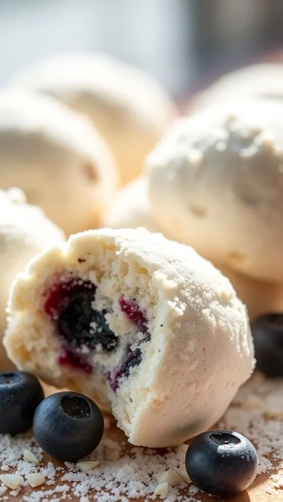 Bleuberry Filled Almond Snowball Cookies