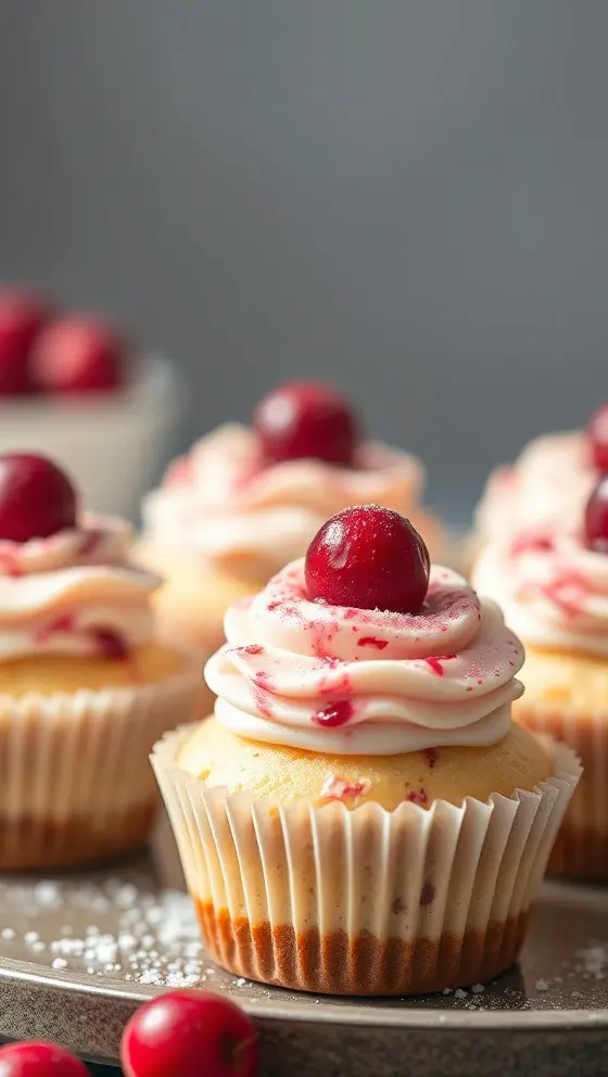 Cranberry Cheesecake Cupcakes Holiday Dessert