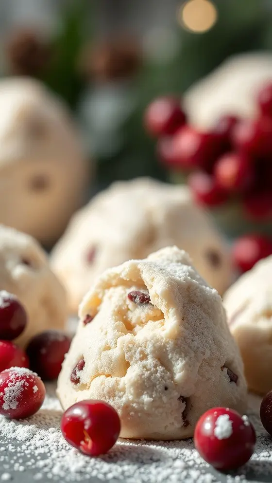 Cranberry Lime Snowball Cookies Festive Holiday Treat
