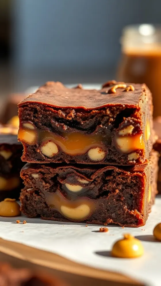 Gooey Chocolate Peanut Caramel Brownie Bars