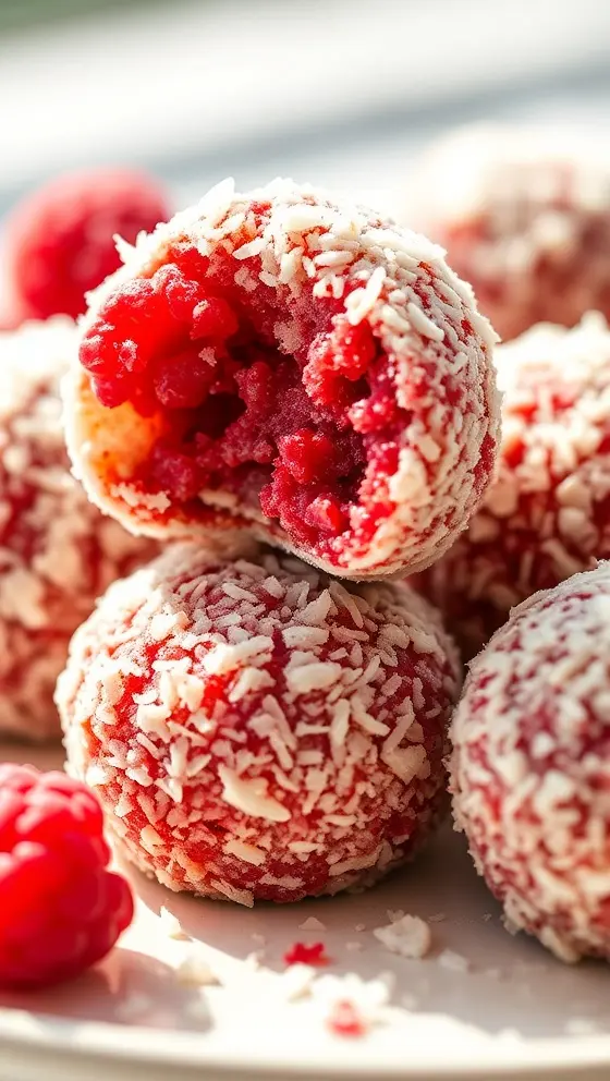 No Bake Raspberry Coconut Balls Easy Delicious Treats