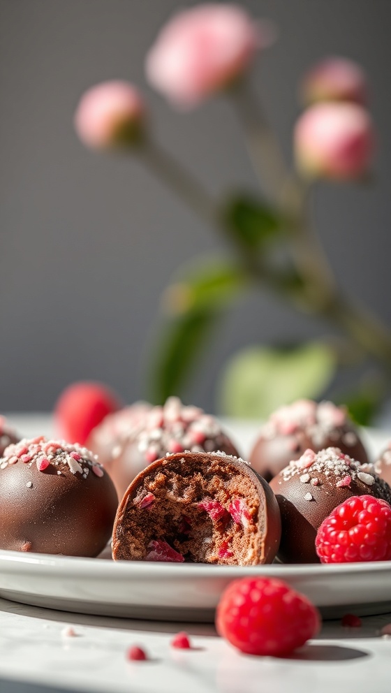 Raspberry Rose Chocolate Truffles Elegant Delicious