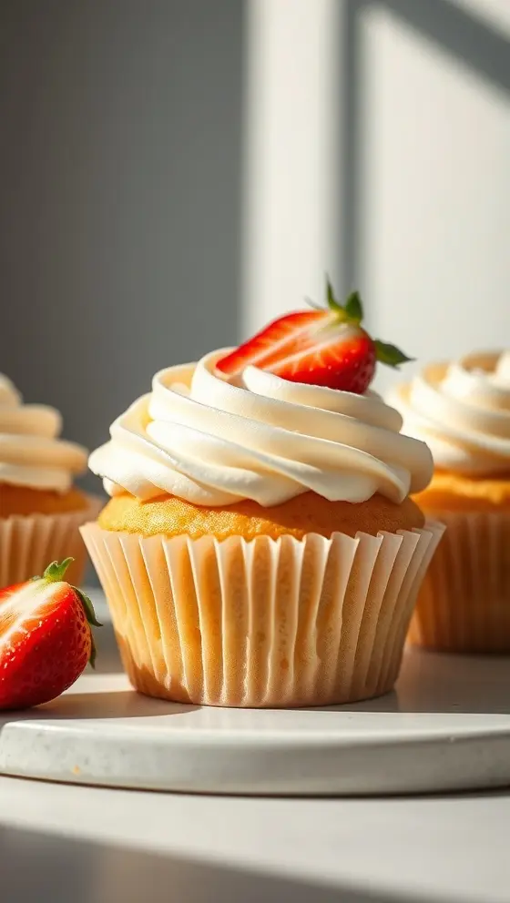 Strawberry Lemon Cupcakes with Fresh Buttercream Frosting
